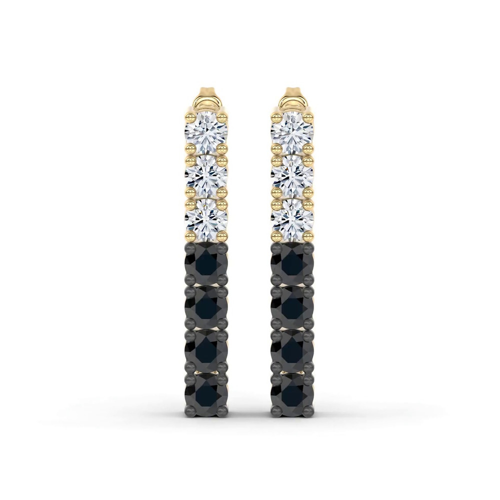 360 degree view of Midnight Noir Diamond Drop Earrings by Christian Siriano