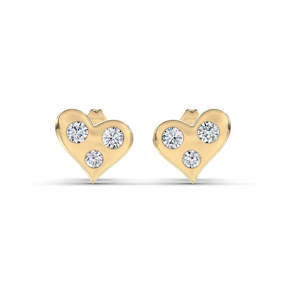 360 degree view of Modern Lab Diamond Heart Studs