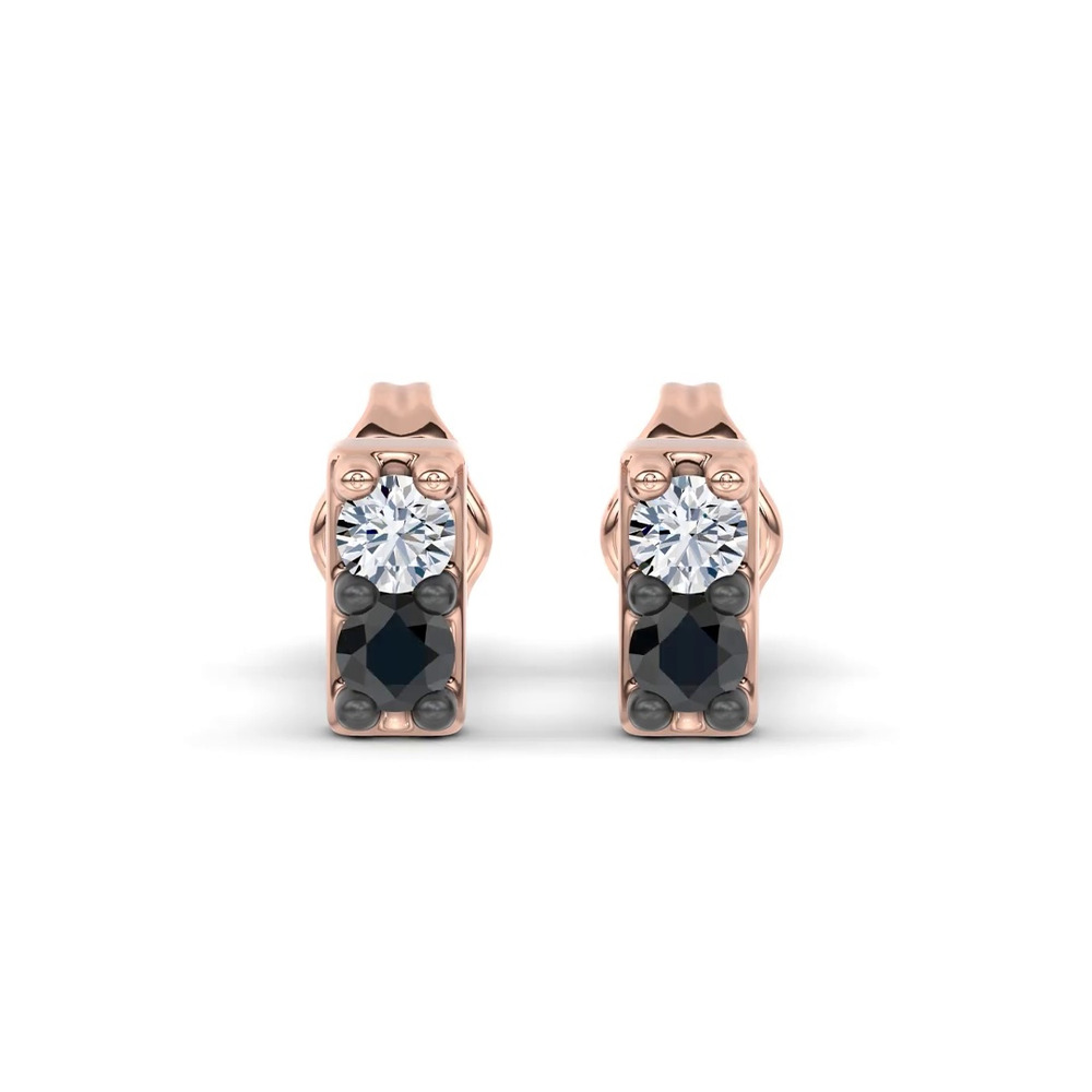 360 degree view of Midnight Noir Petite Lab Diamond Bar Studs by Christian Siriano