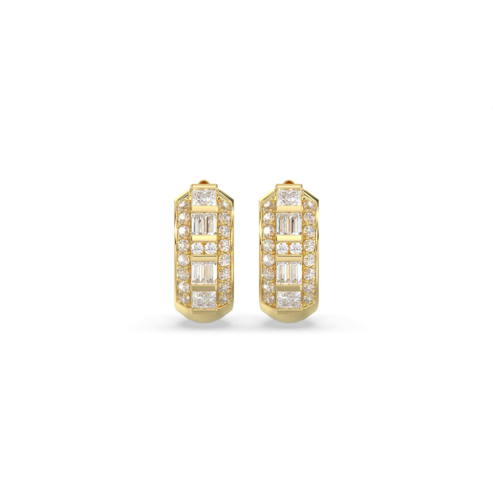 360 degree view of Mixed Shape Lab Diamond Hoop Earrings (1.00 ct. tw.)