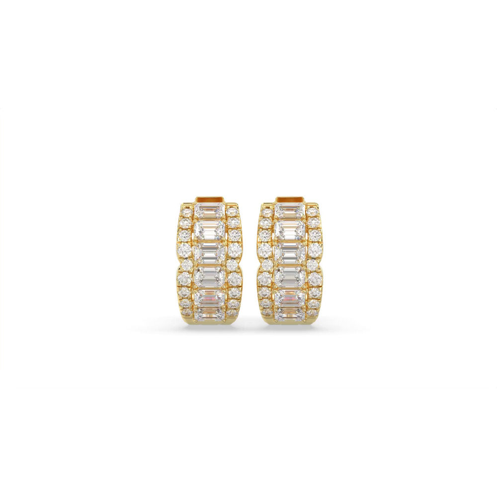 360 degree view of Emerald Lab Diamond Hoop Earrings (1.75 ct. tw.)