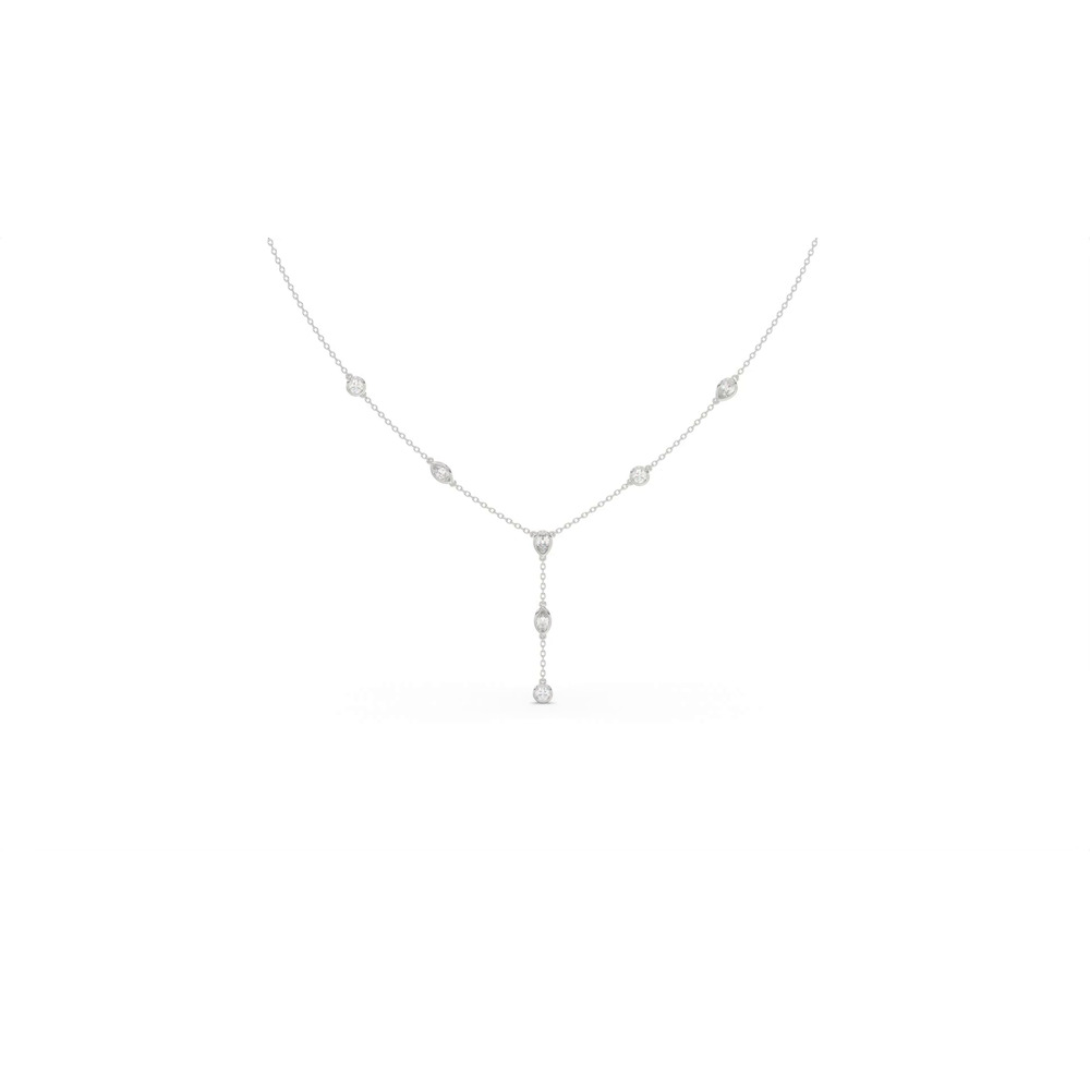 360 degree view of Mixed Shape Bezel Lab Diamond Y-Necklace (1.50 ct. tw.)