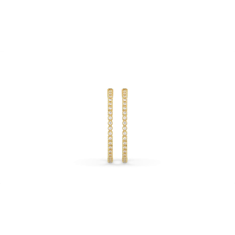 360 degree view of Inside-Out Lab Diamond Hoop Earrings (1.50 ct. tw., 40 mm)