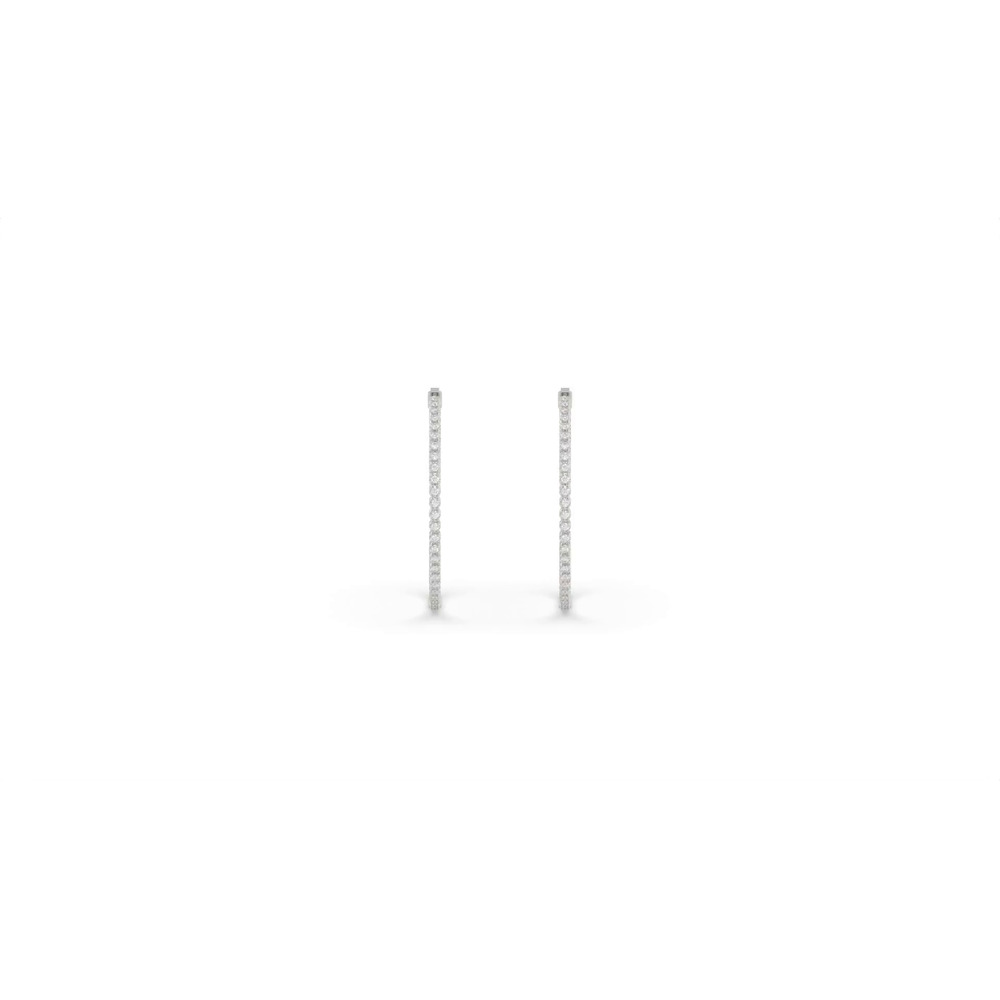 360 degree view of Inside-Out Lab Diamond Hoop Earrings (2 ct. tw., 49 mm)
