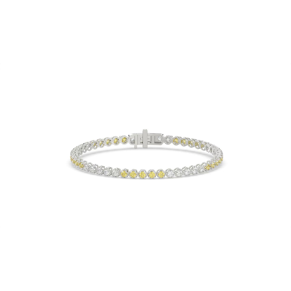 360 degree view of Yellow & White Lab Diamond Tennis Bracelet (3 ct. tw.)