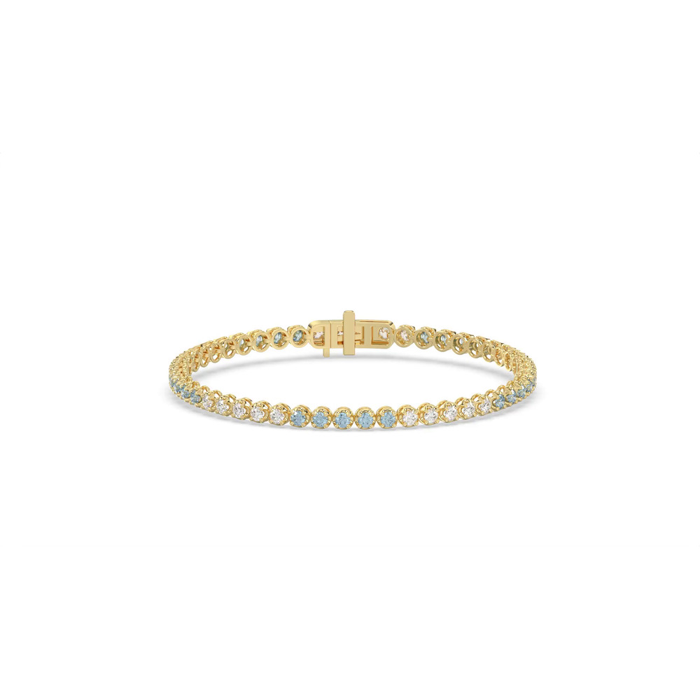 360 degree view of Blue & White Lab Diamond Tennis Bracelet (3 ct. tw.)