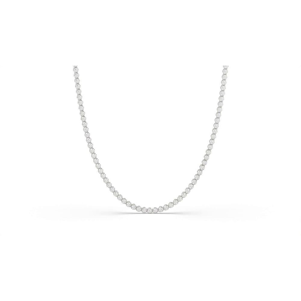360 degree view of U-Prong Lab Diamond Silver Tennis Necklace (11 ct. tw.)
