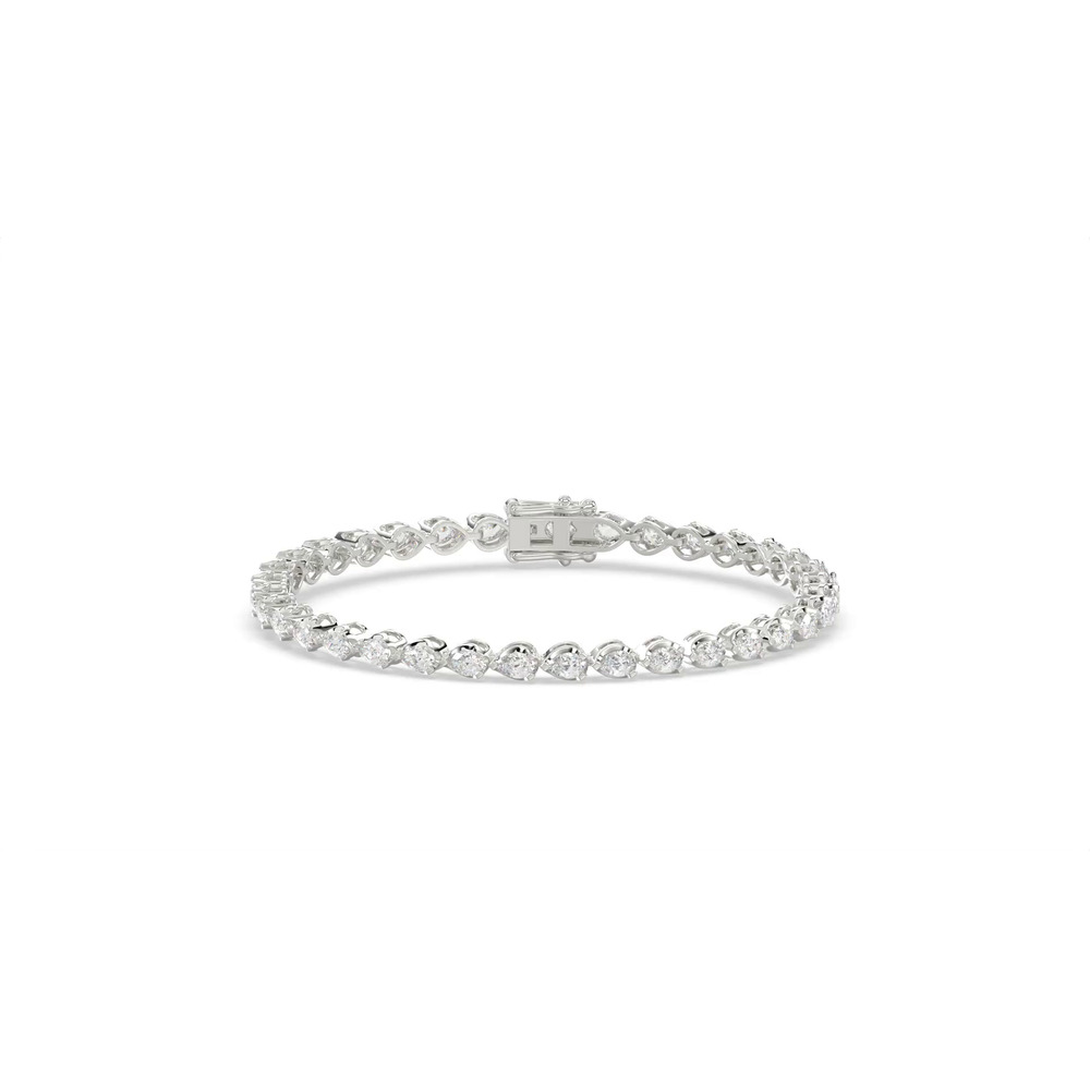 360 degree view of Pear Lab Diamond Silver Tennis Bracelet (3.50 ct. tw.)