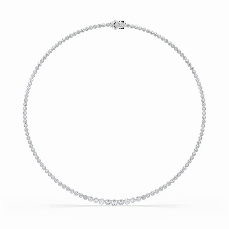 360 degree view of Graduated Bezel Lab Diamond Tennis Necklace (5 ct. tw.)