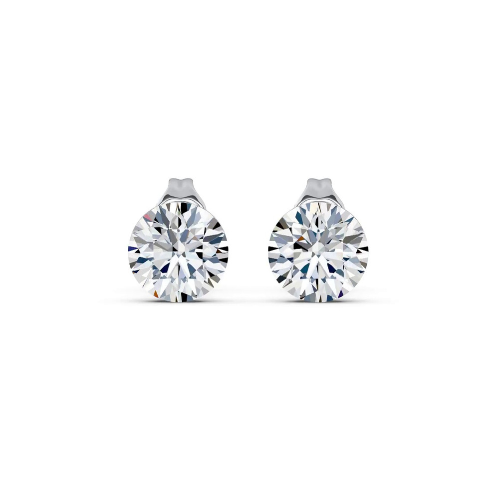 360 degree view of Invisible-Set Round Lab Diamond Studs (1.00 ct. tw.)