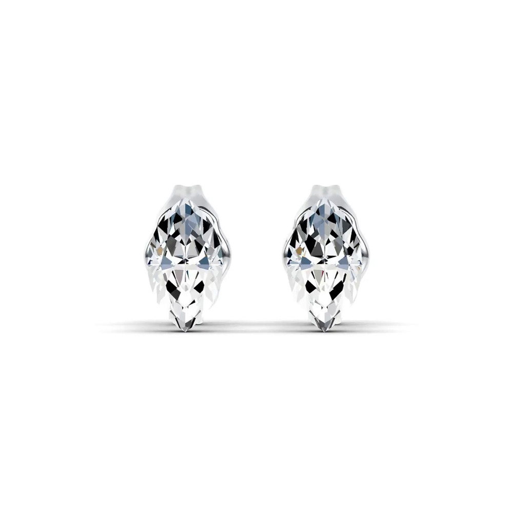 360 degree view of Invisible-Set Marquise Lab Diamond Studs