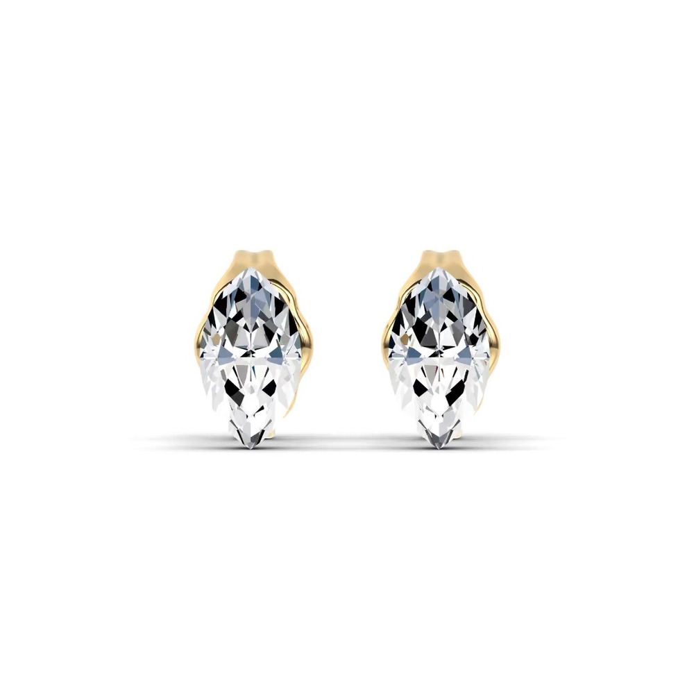 360 degree view of Invisible-Set Marquise Lab Diamond Studs