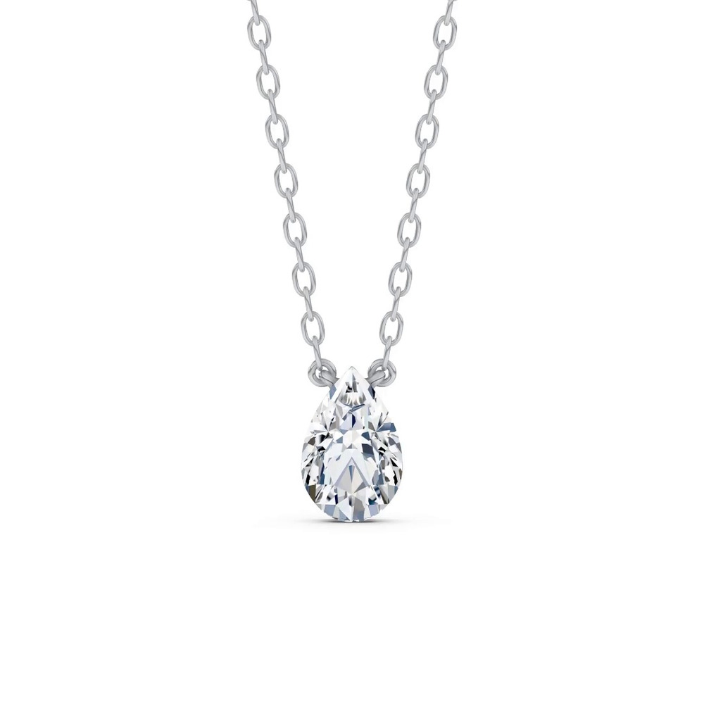 360 degree view of Invisible-Set Pear Lab Diamond Necklace (1.00 ct. tw.)