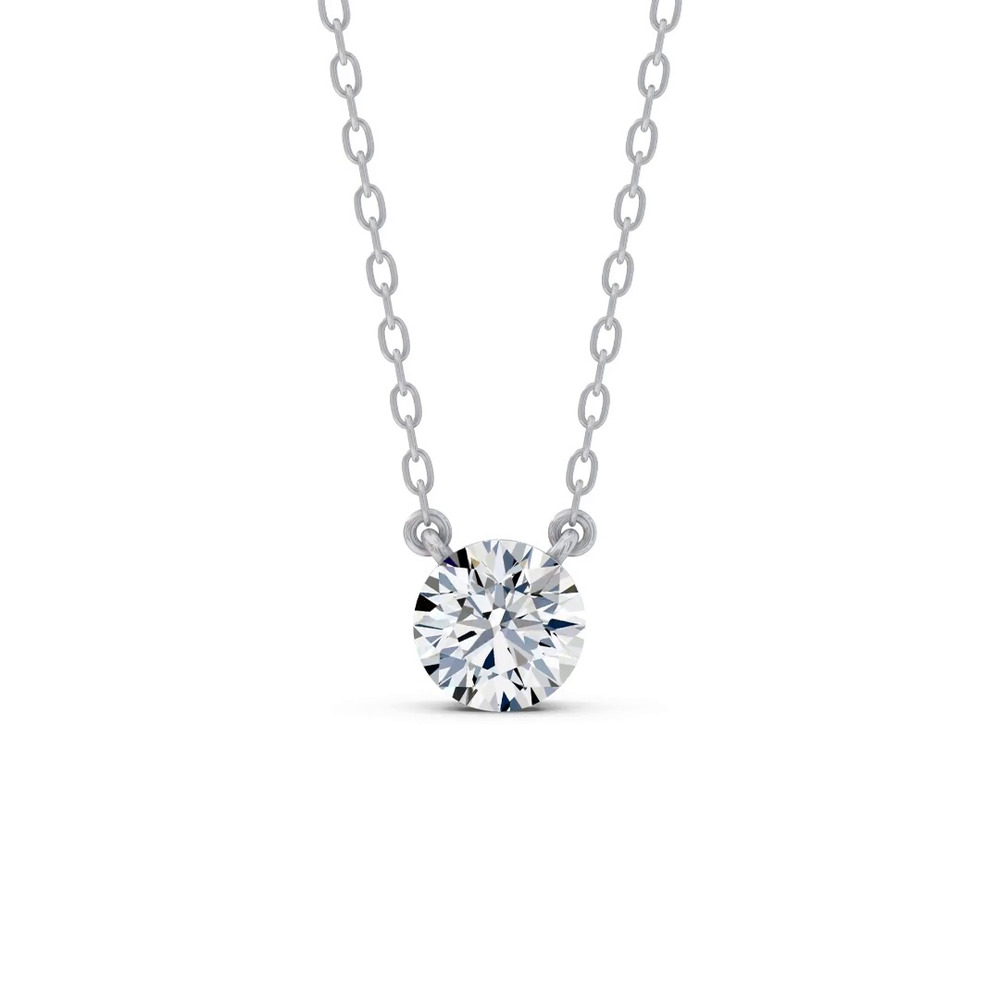360 degree view of Invisible-Set Round Lab Diamond Necklace (.50 ct. tw.)