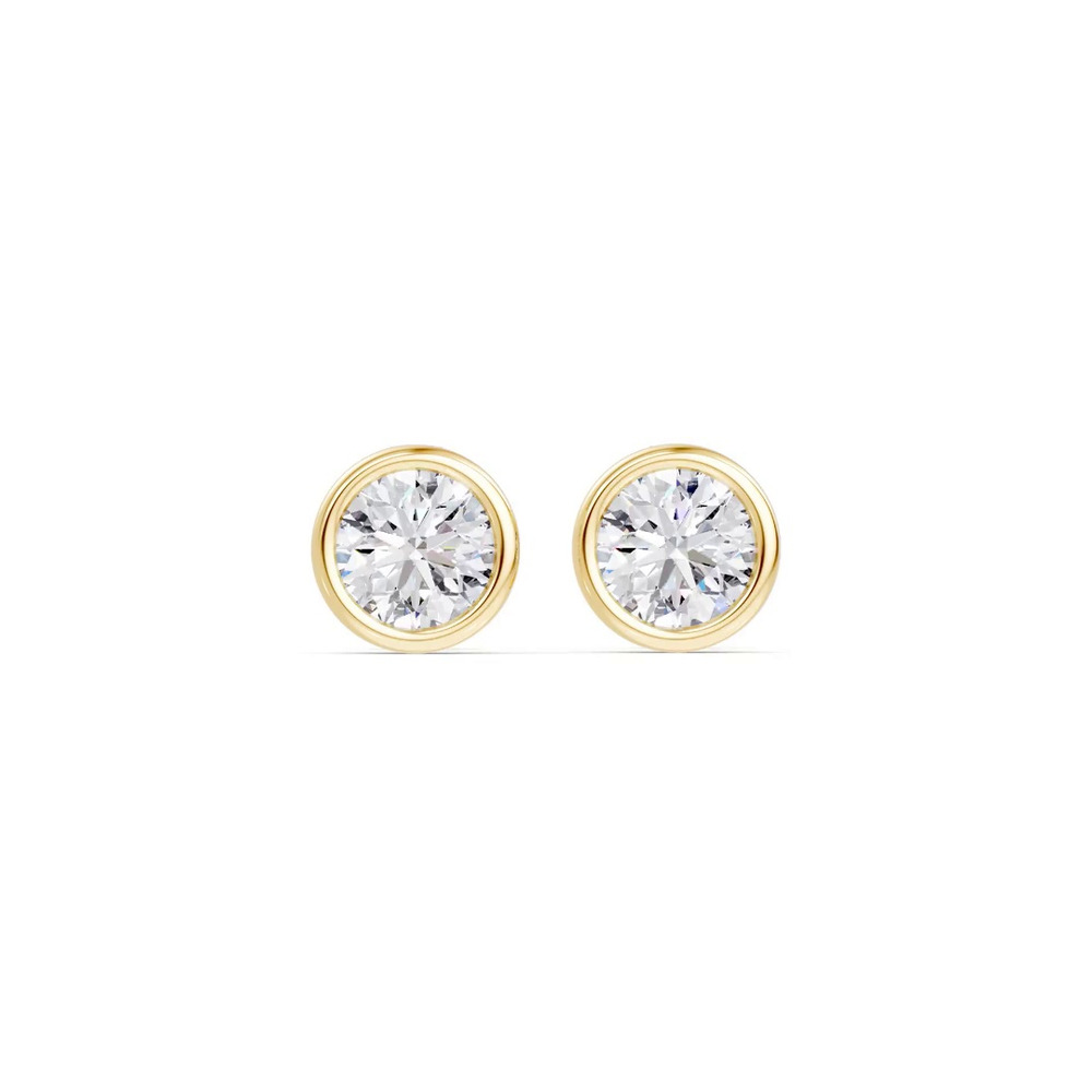 360 degree view of Modern Bezel-Set Lab Diamond Stud Earrings (1 ct. tw.)