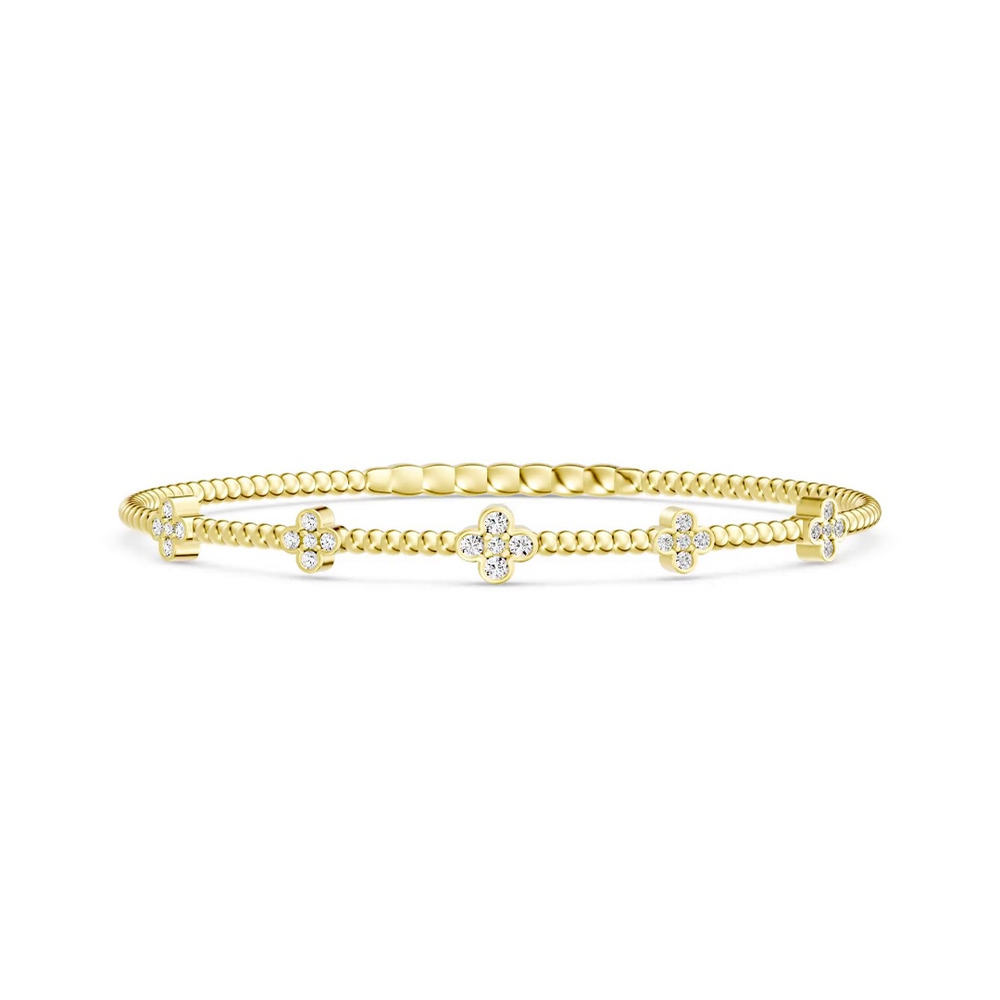 360 degree view of Velocity Active Flex Clover Diamond Bracelet