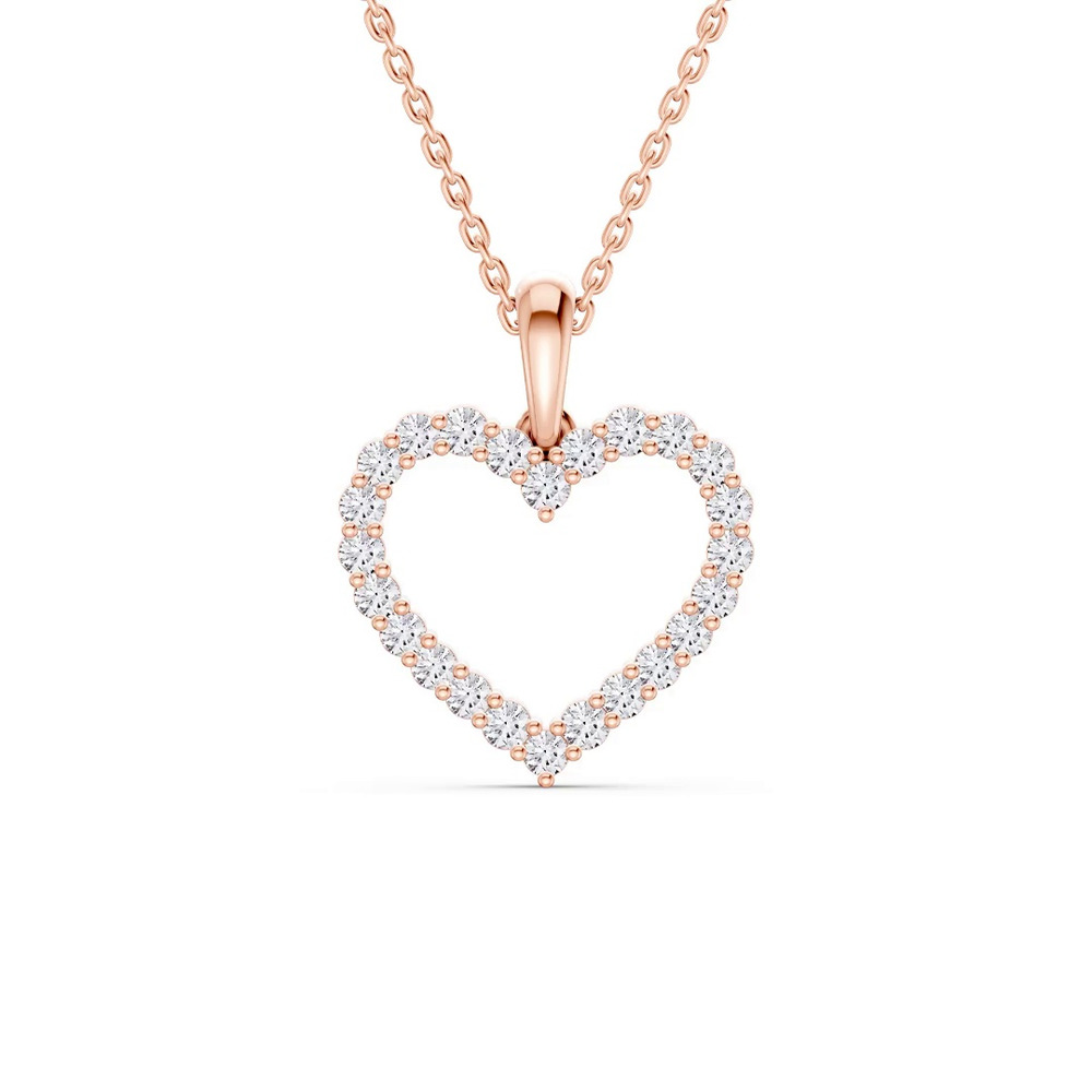 360 degree view of Pavé Lab Diamond Heart Pendant (0.50 ct. tw.)