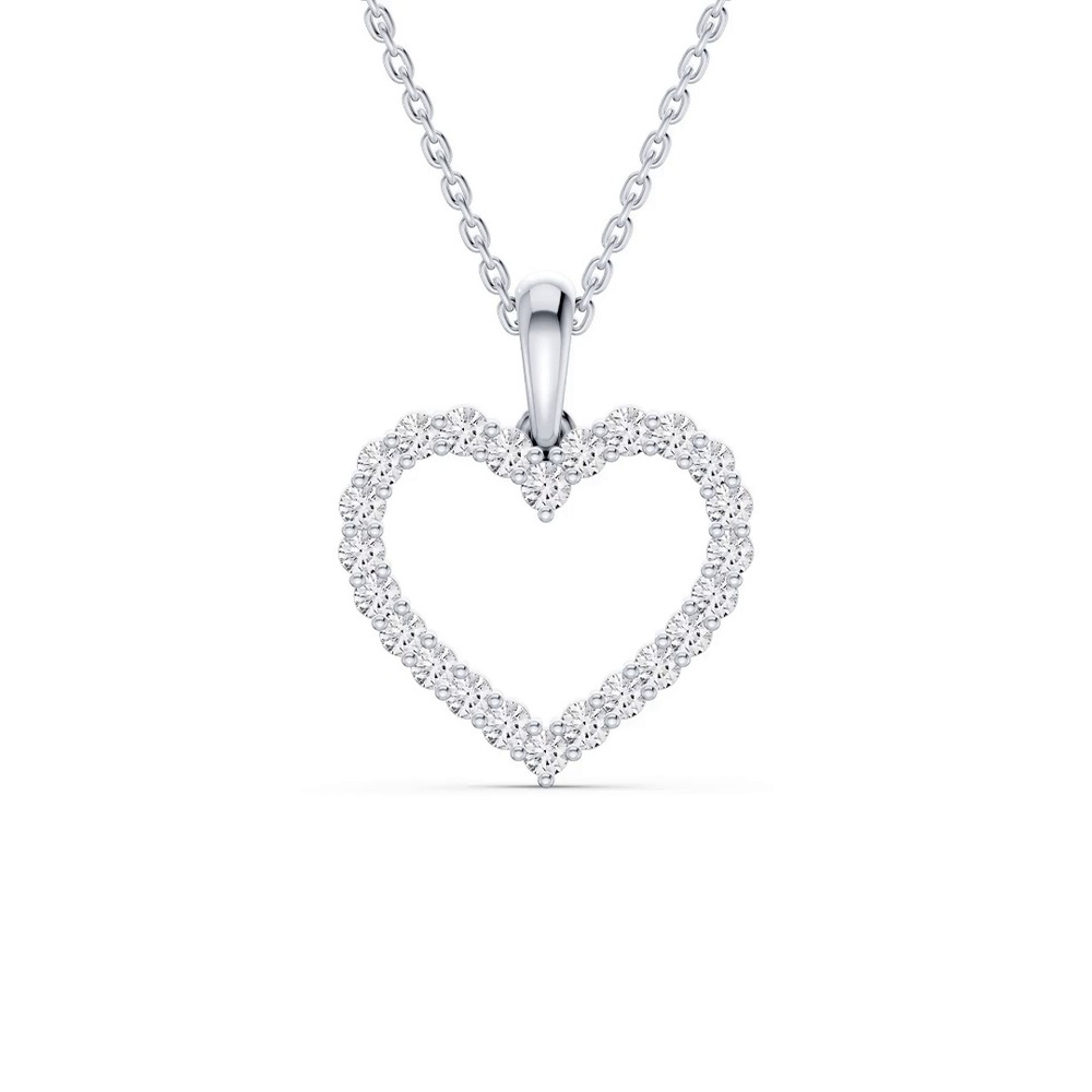360 degree view of Pavé Lab Diamond Heart Pendant (0.50 ct. tw.)