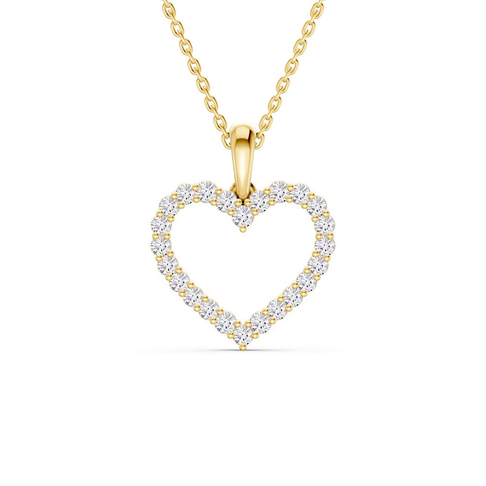 360 degree view of Pavé Lab Diamond Heart Pendant (0.50 ct. tw.)