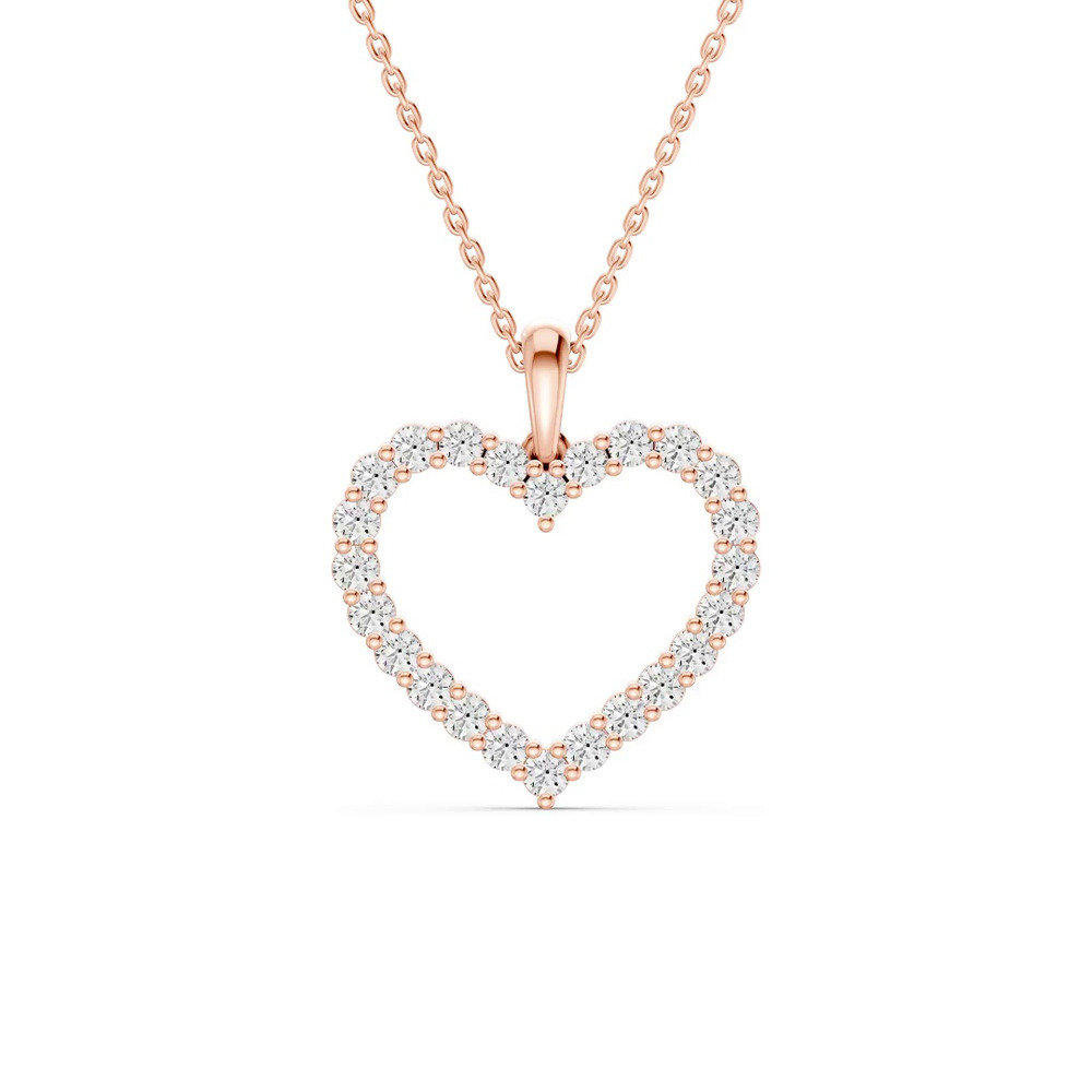 360 degree view of Pavé Lab Diamond Heart Pendant (0.75 ct. tw.)
