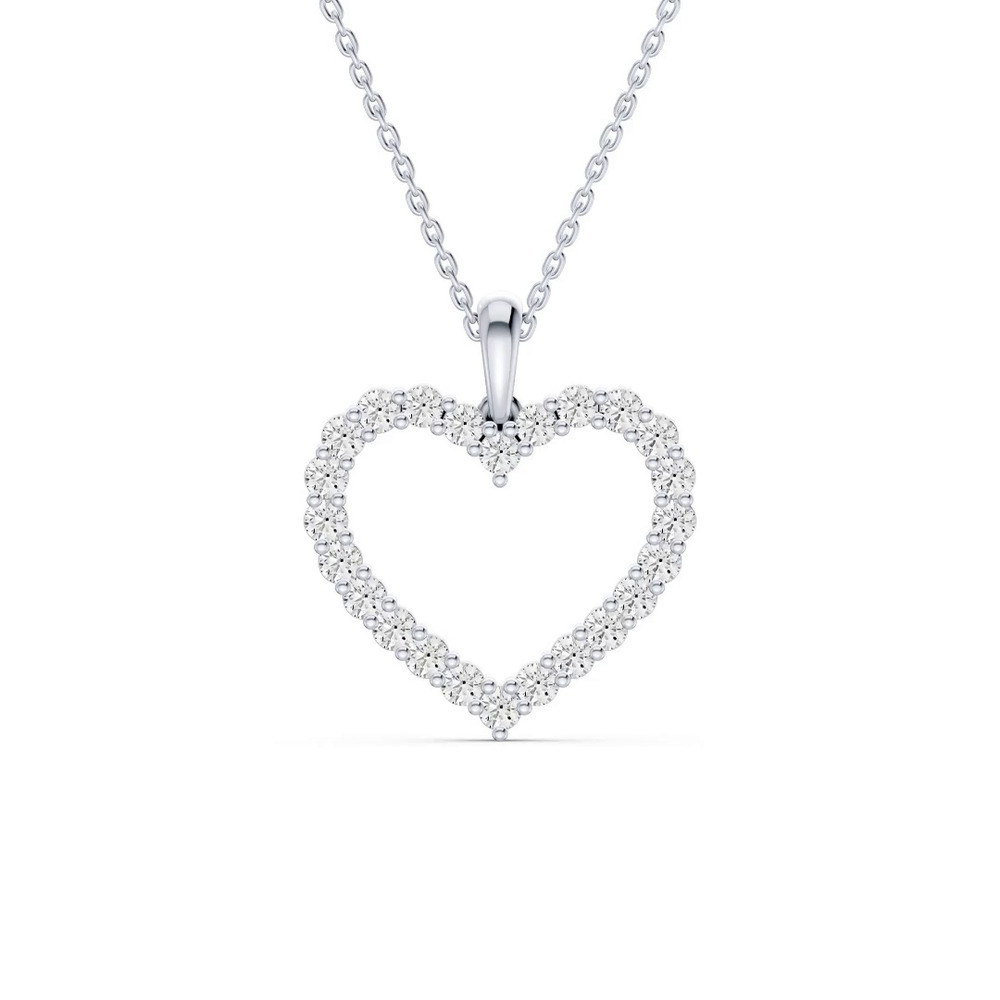 360 degree view of Pavé Lab Diamond Heart Pendant (0.75 ct. tw.)