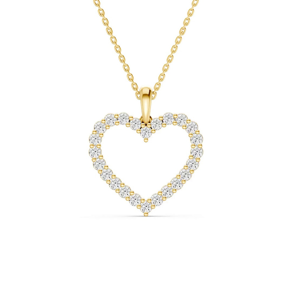 360 degree view of Pavé Lab Diamond Heart Pendant (0.75 ct. tw.)