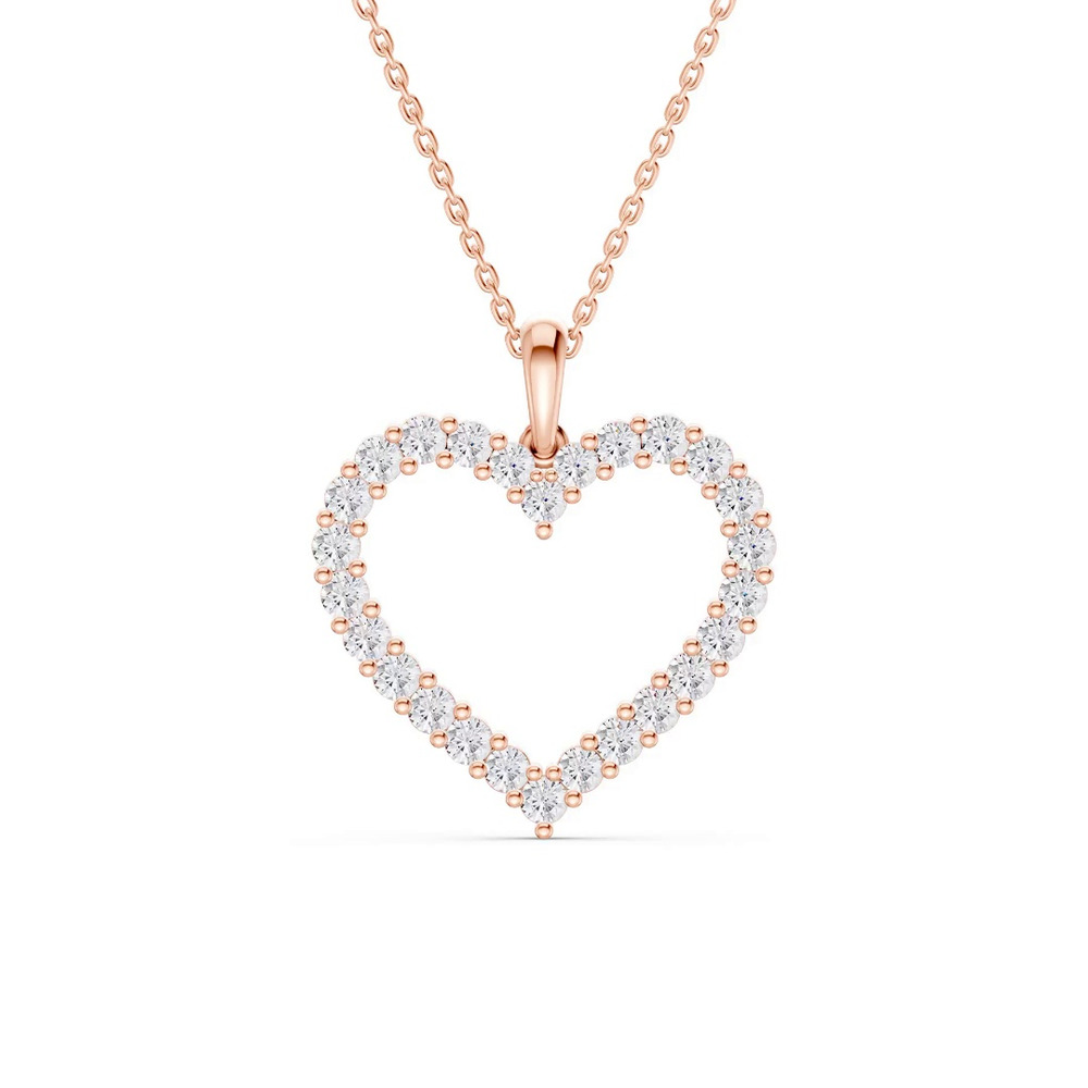 360 degree view of Pavé Lab Diamond Heart Pendant (1.00 ct. tw.)