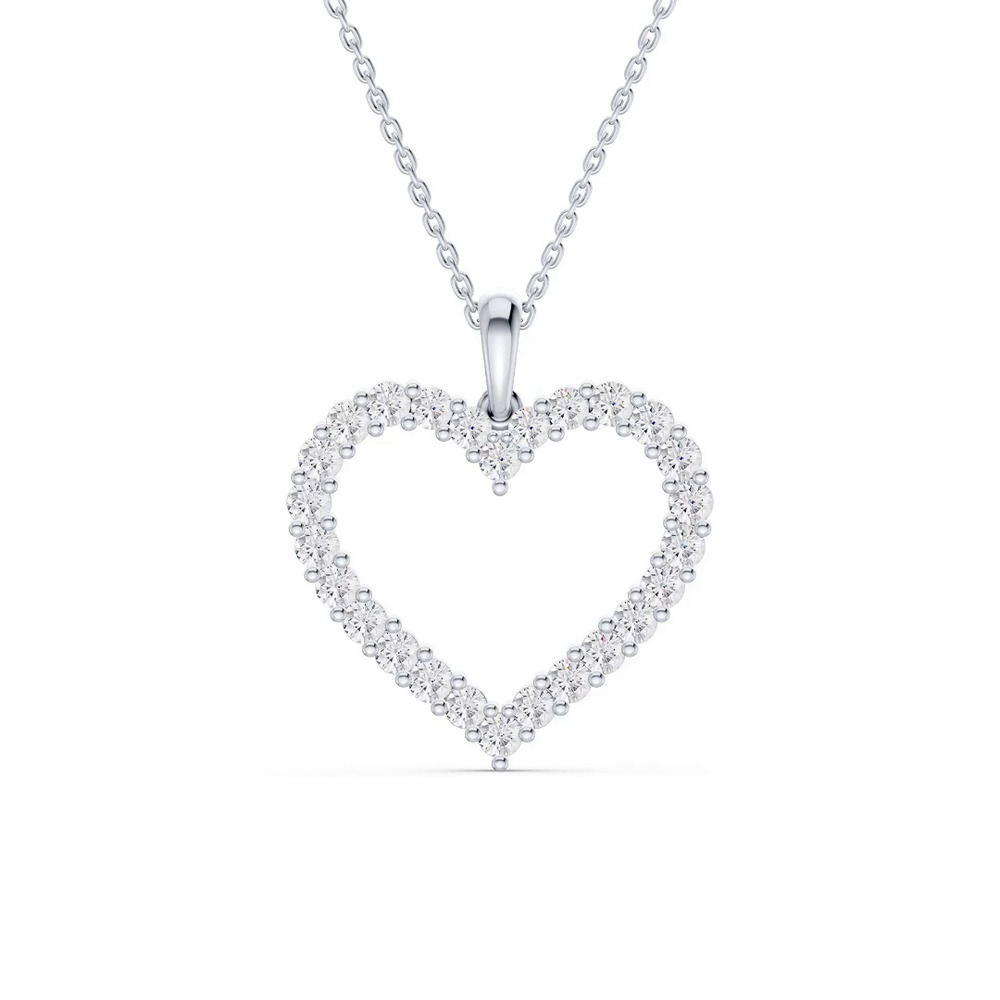 360 degree view of Pavé Lab Diamond Heart Pendant (1.00 ct. tw.)