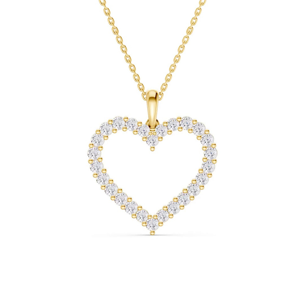 360 degree view of Pavé Lab Diamond Heart Pendant (1.00 ct. tw.)