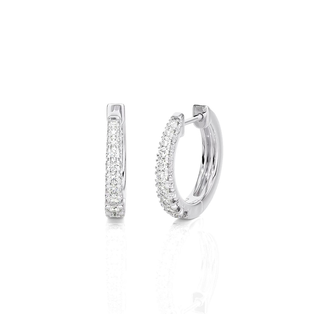 360 degree view of Graduated Lab Diamond Hoops