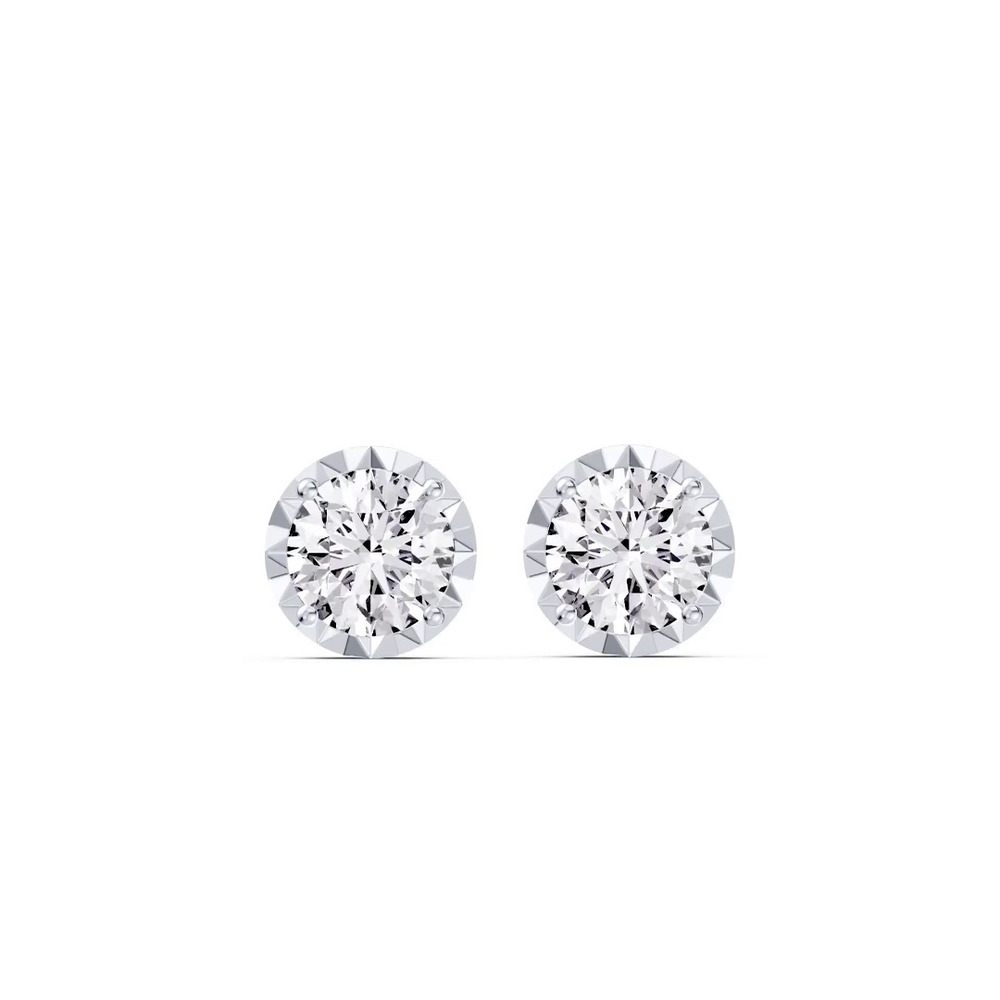 360 degree view of Amplify Faceted Bezel Lab Diamond Stud Earrings (2.00 ct. tw.)