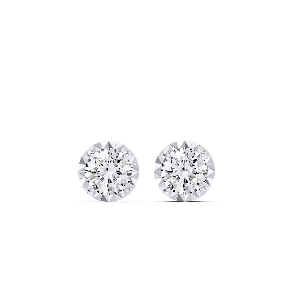 360 degree view of Amplify Faceted Bezel Lab Diamond Stud Earrings (1.40 ct. tw.)