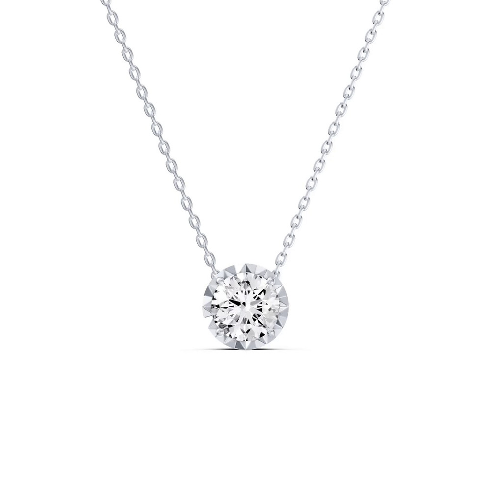 360 degree view of Amplify Faceted Bezel Lab Diamond Necklace (0.50 ct. tw.)