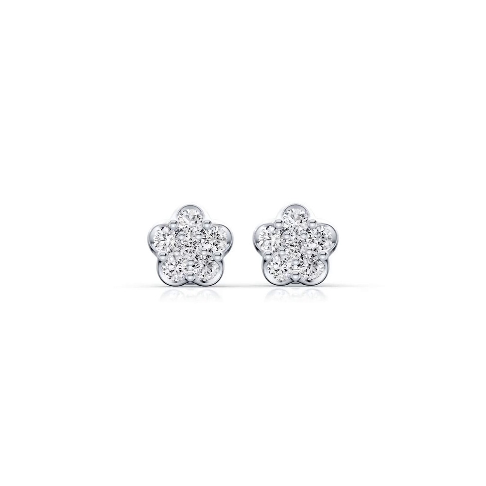 360 degree view of Clara Floral Cluster Earrings