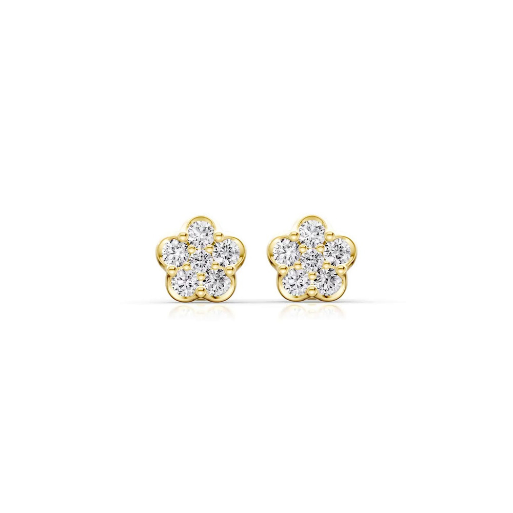 360 degree view of Clara Floral Cluster Earrings