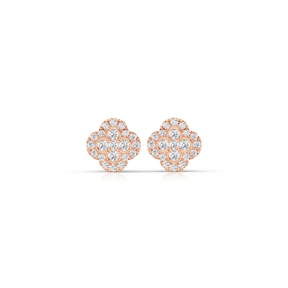 360 degree view of Florelle Quatrefoil Halo Lab Earrings