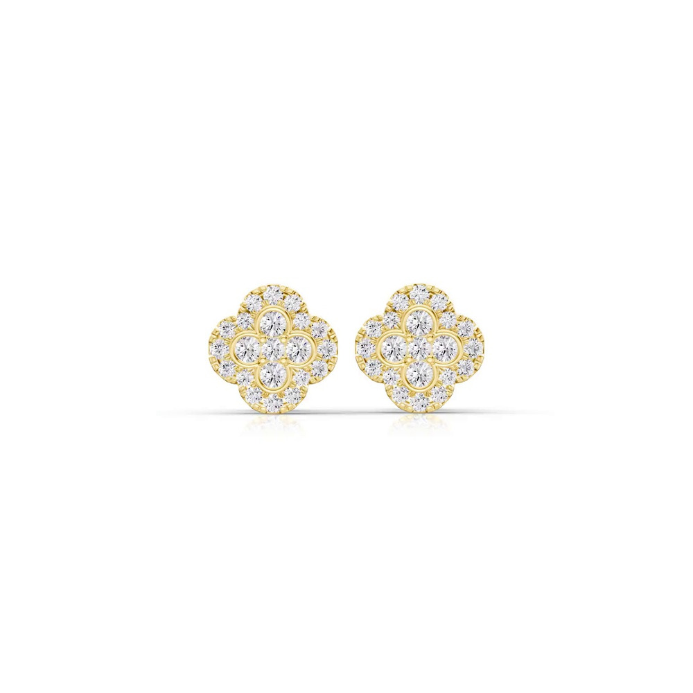 360 degree view of Florelle Quatrefoil Halo Lab Earrings