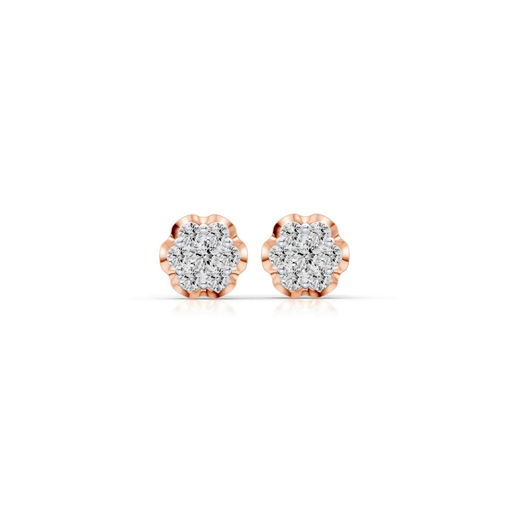 360 degree view of Camellia Scalloped Cluster Earrings