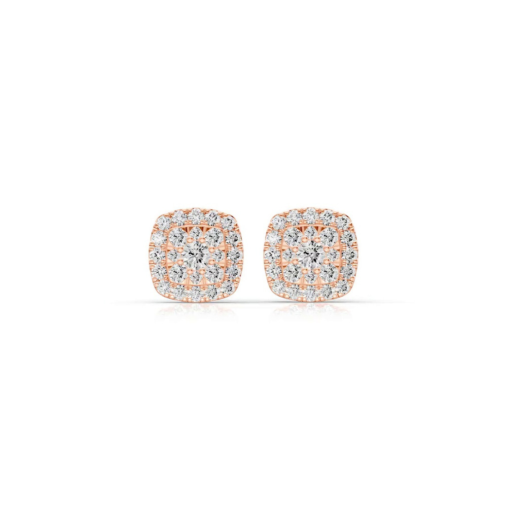 360 degree view of Elissa Double Halo Lab Earrings