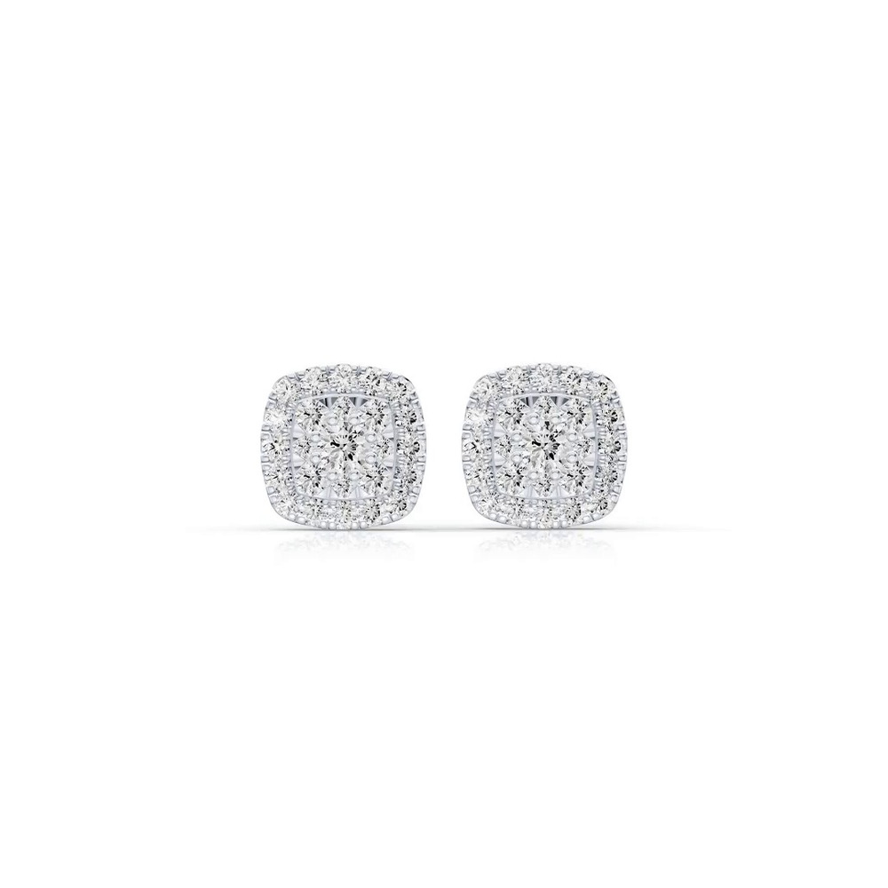 360 degree view of Elissa Double Halo Earrings