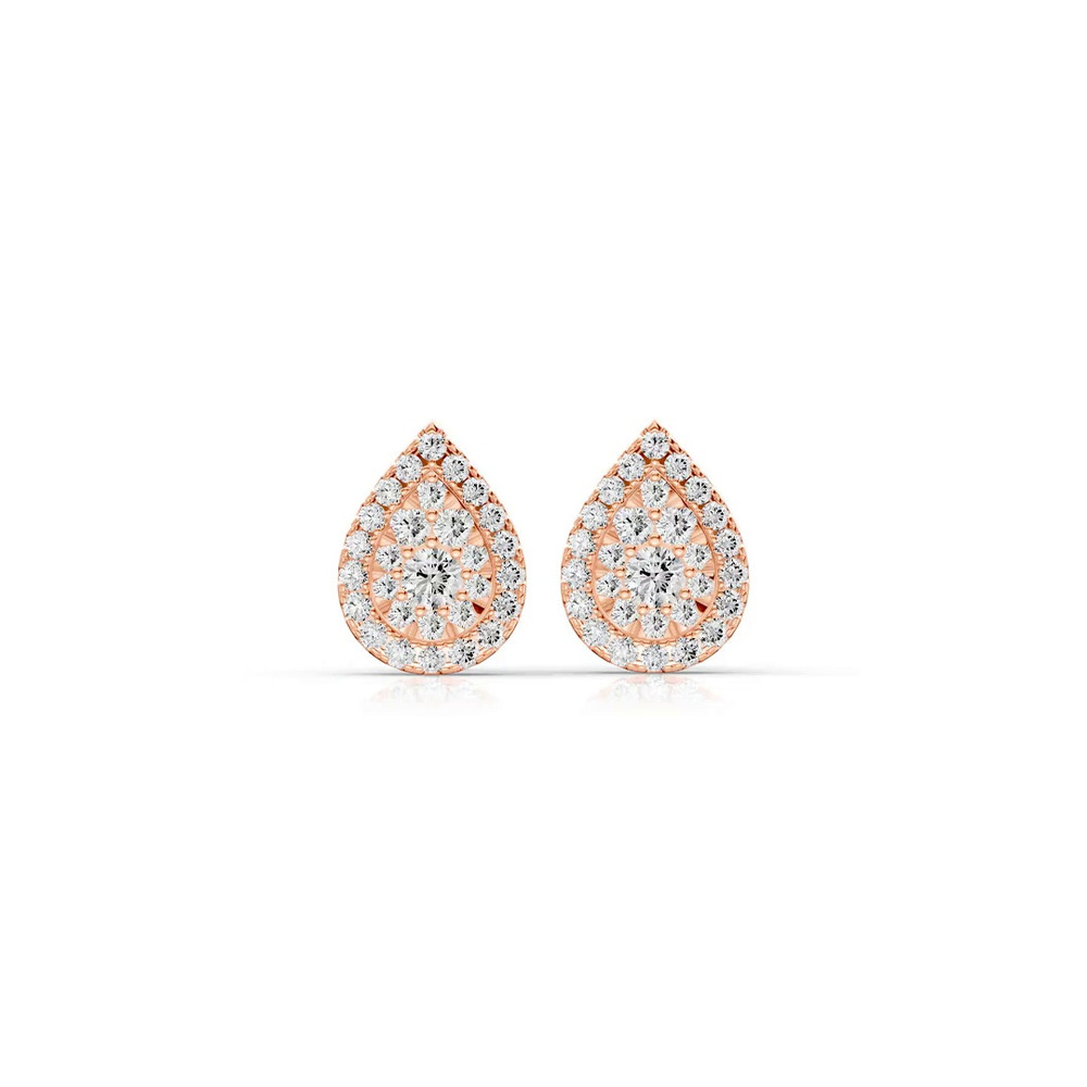 360 degree view of Elara Double Halo Lab Earrings