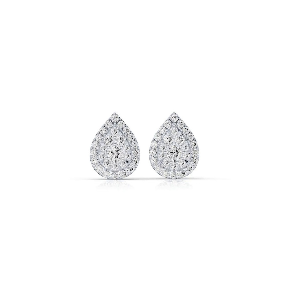 360 degree view of Elara Double Halo Lab Earrings