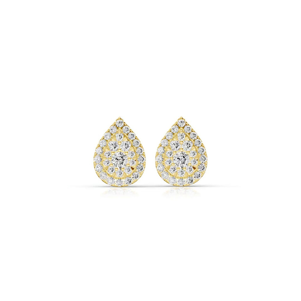 360 degree view of Elara Double Halo Lab Earrings