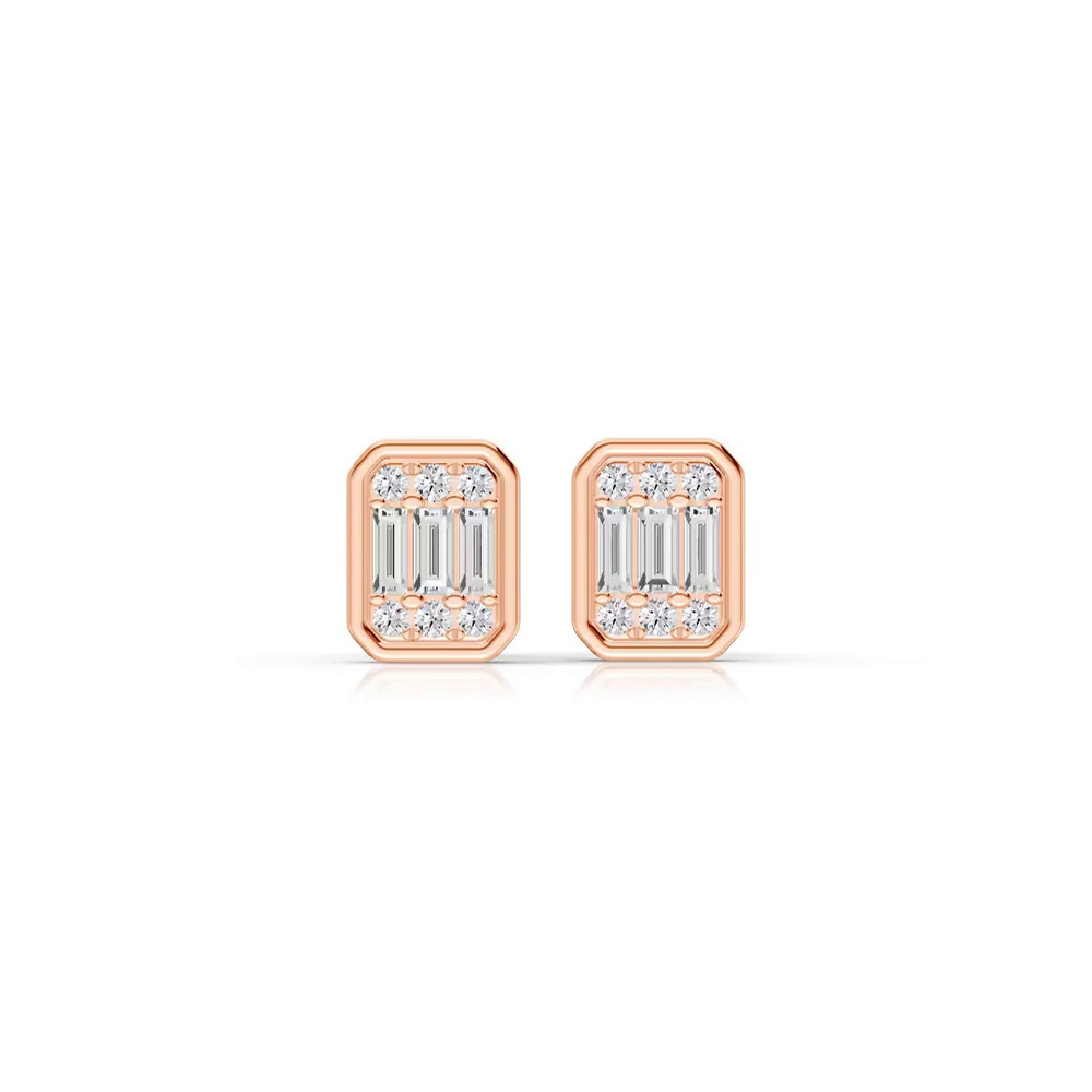 360 degree view of Emerelle Baguette & Round Earrings