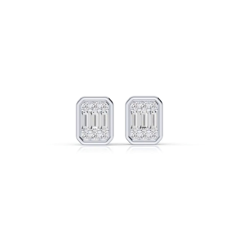 360 degree view of Emerelle Baguette & Round Lab Earrings