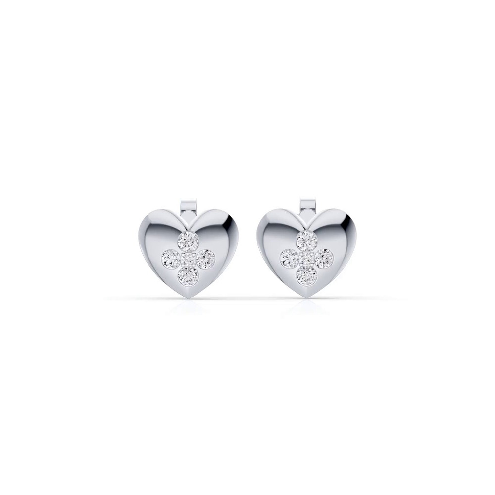360 degree view of Poppet Heart Cluster Lab Earrings