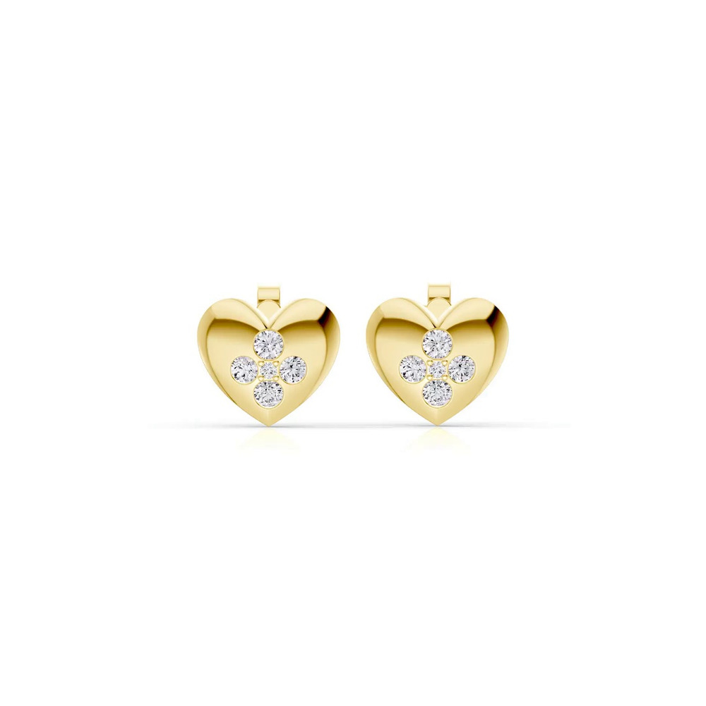 360 degree view of Poppet Heart Cluster Lab Earrings