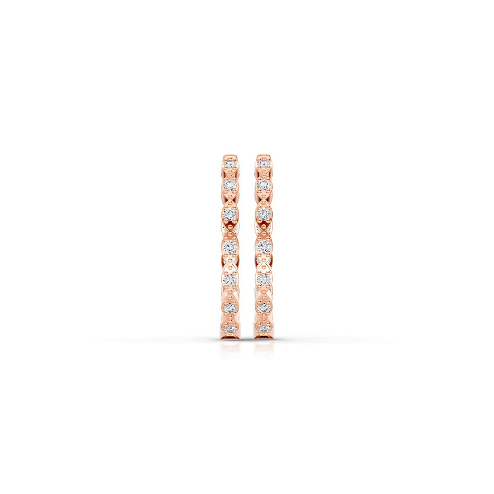 360 degree view of Marquise Outline Inside-Out Pavé Hoops