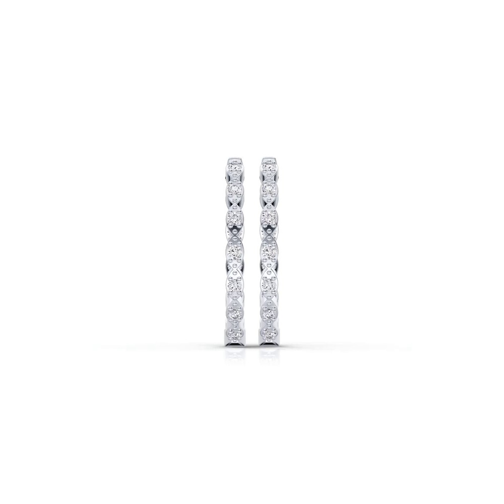 360 degree view of Marquise Outline Inside-Out Pavé Lab Hoops