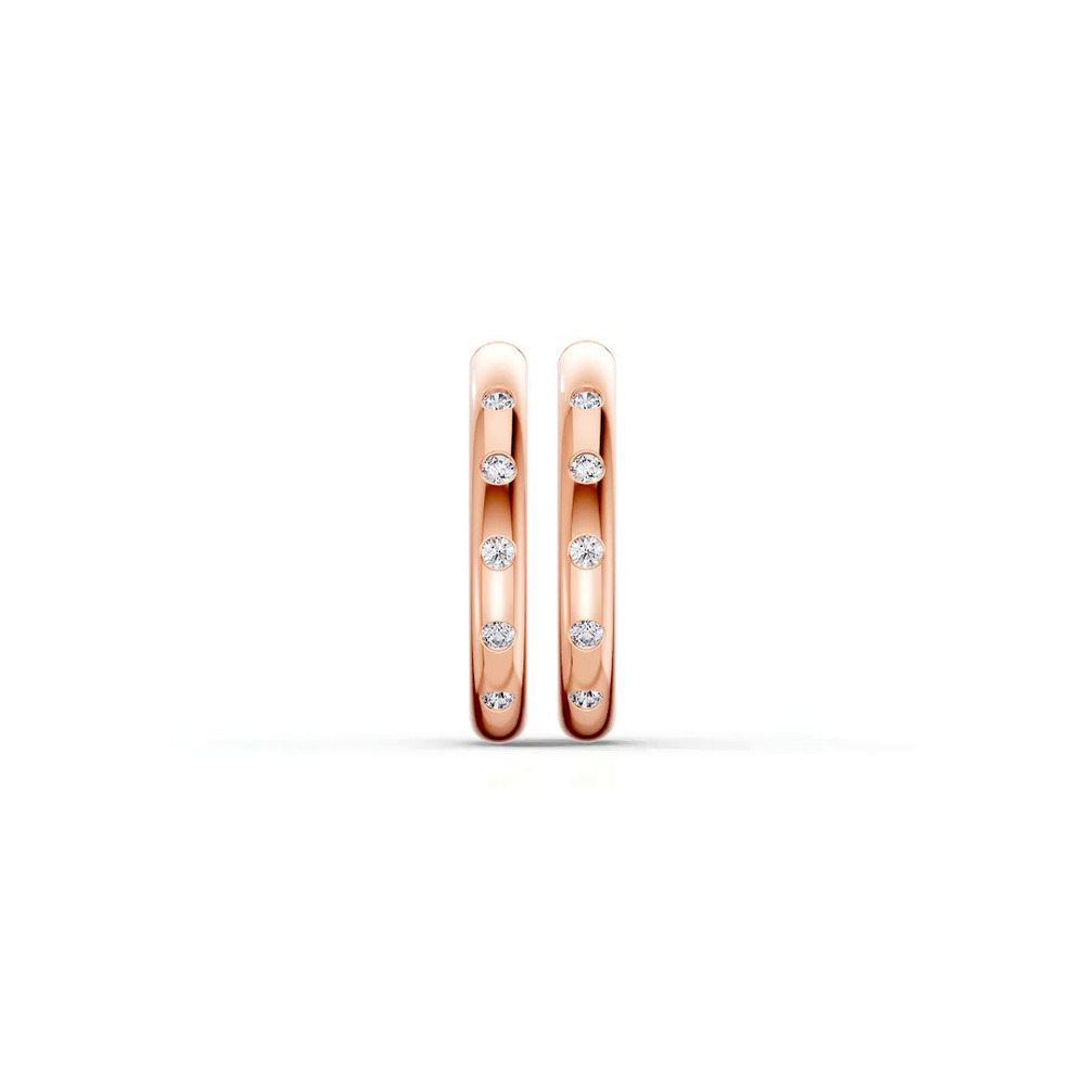 360 degree view of Emblush Petite Smooth Lab Diamond Hoops